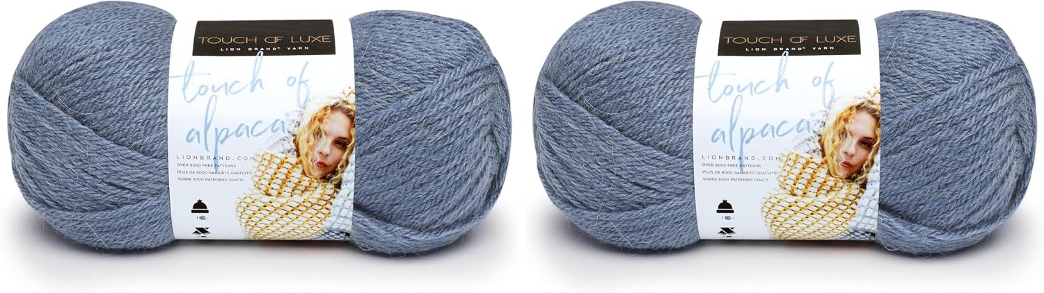image:image3 Pack Lion Brand Yarn Touch of Alpaca Yarn CrimsonDusty Blue