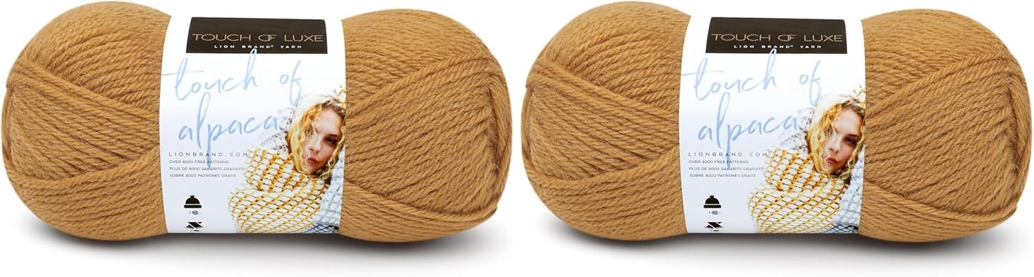 image:image3 Pack Lion Brand Yarn Touch of Alpaca Yarn CrimsonGoldenrod