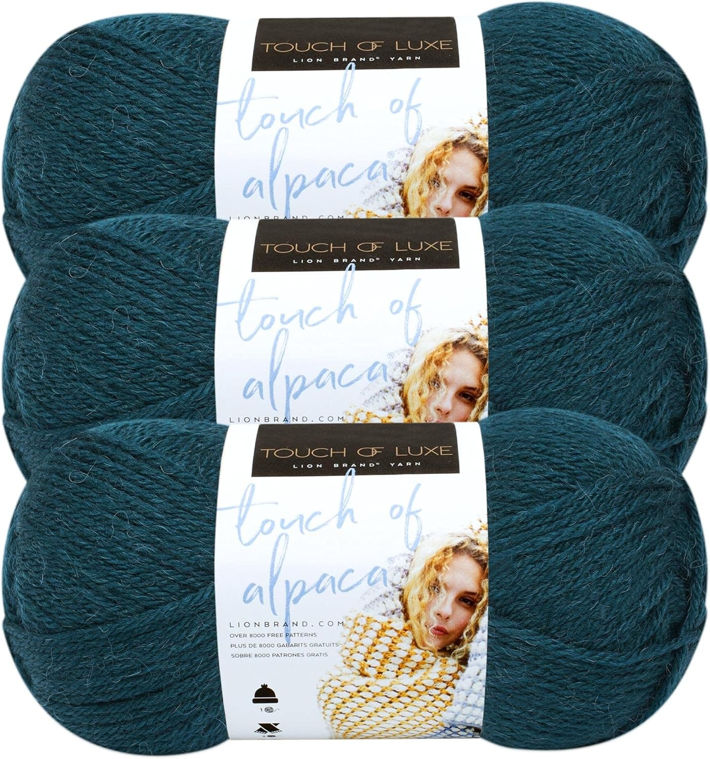 image:image3 Pack Lion Brand Yarn Touch of Alpaca Yarn CrimsonJade