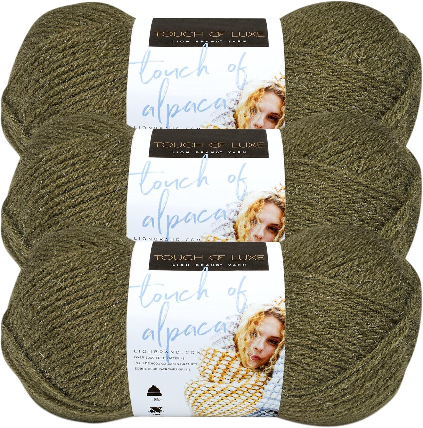 image:image3 Pack Lion Brand Yarn Touch of Alpaca Yarn CrimsonOlive