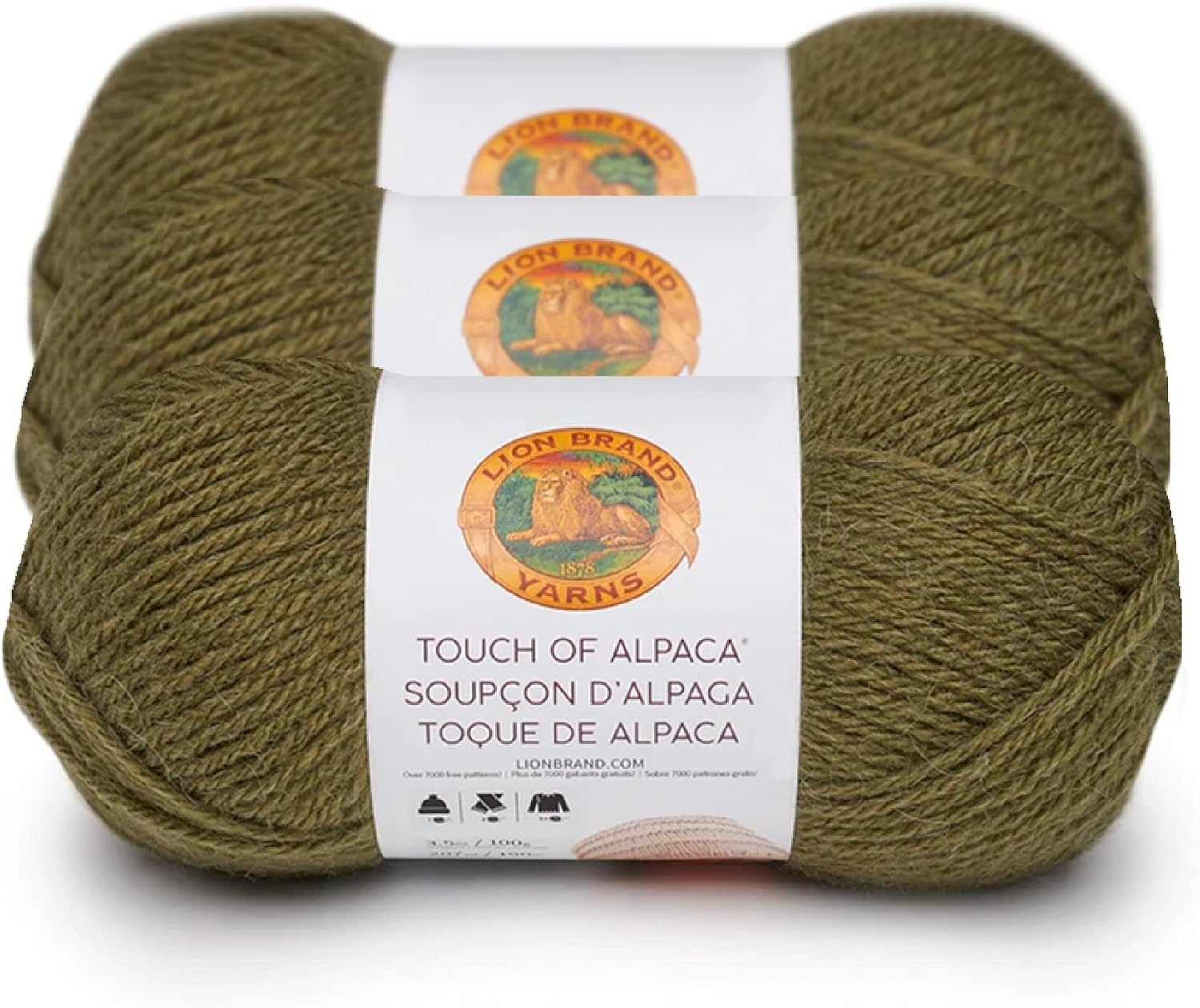 image:image3 Pack Lion Brand Yarn Touch of Alpaca Yarn CrimsonOlive