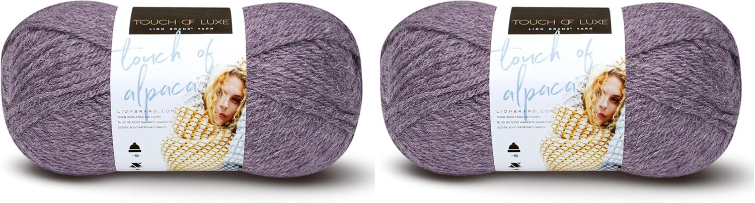 image:image3 Pack Lion Brand Yarn Touch of Alpaca Yarn CrimsonPurple Aster