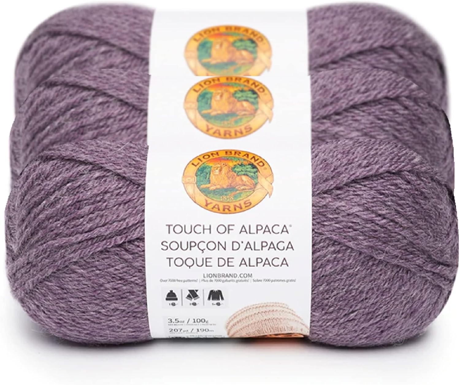 image:image3 Pack Lion Brand Yarn Touch of Alpaca Yarn CrimsonPurple Aster