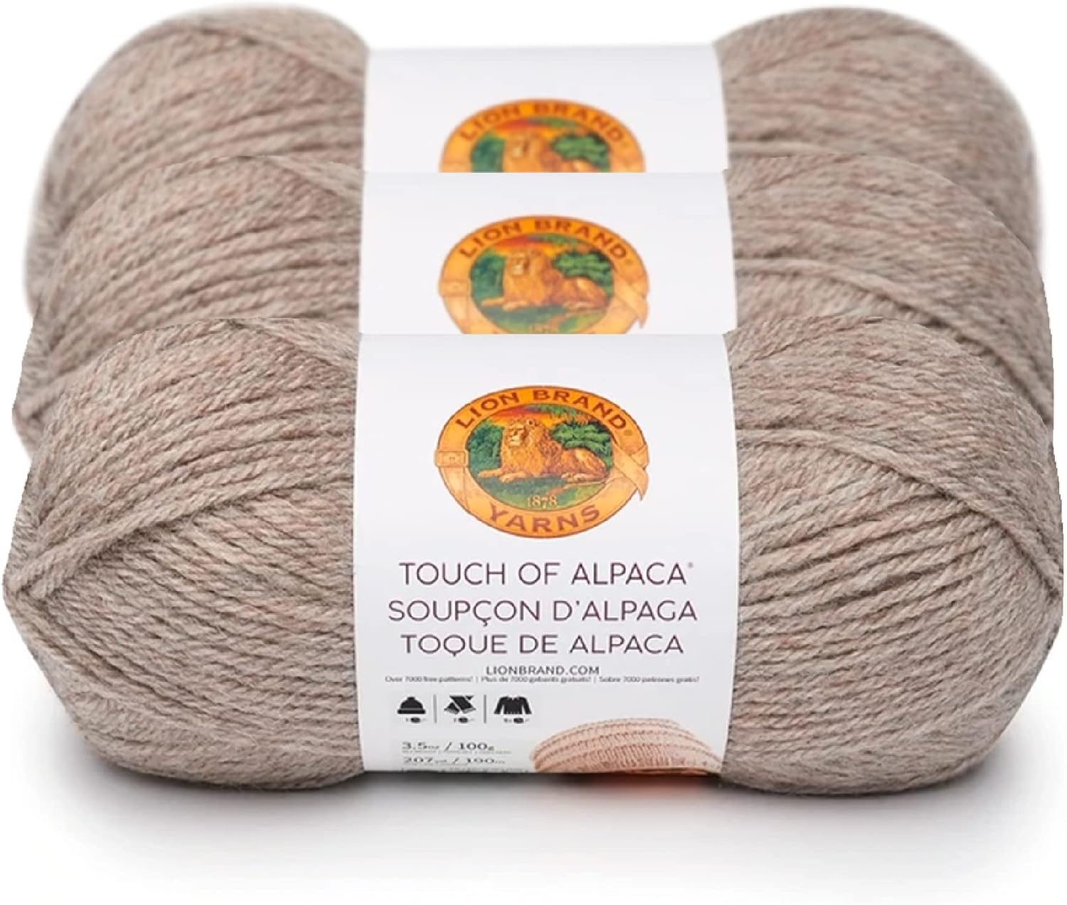image:image3 Pack Lion Brand Yarn Touch of Alpaca Yarn CrimsonTaupe