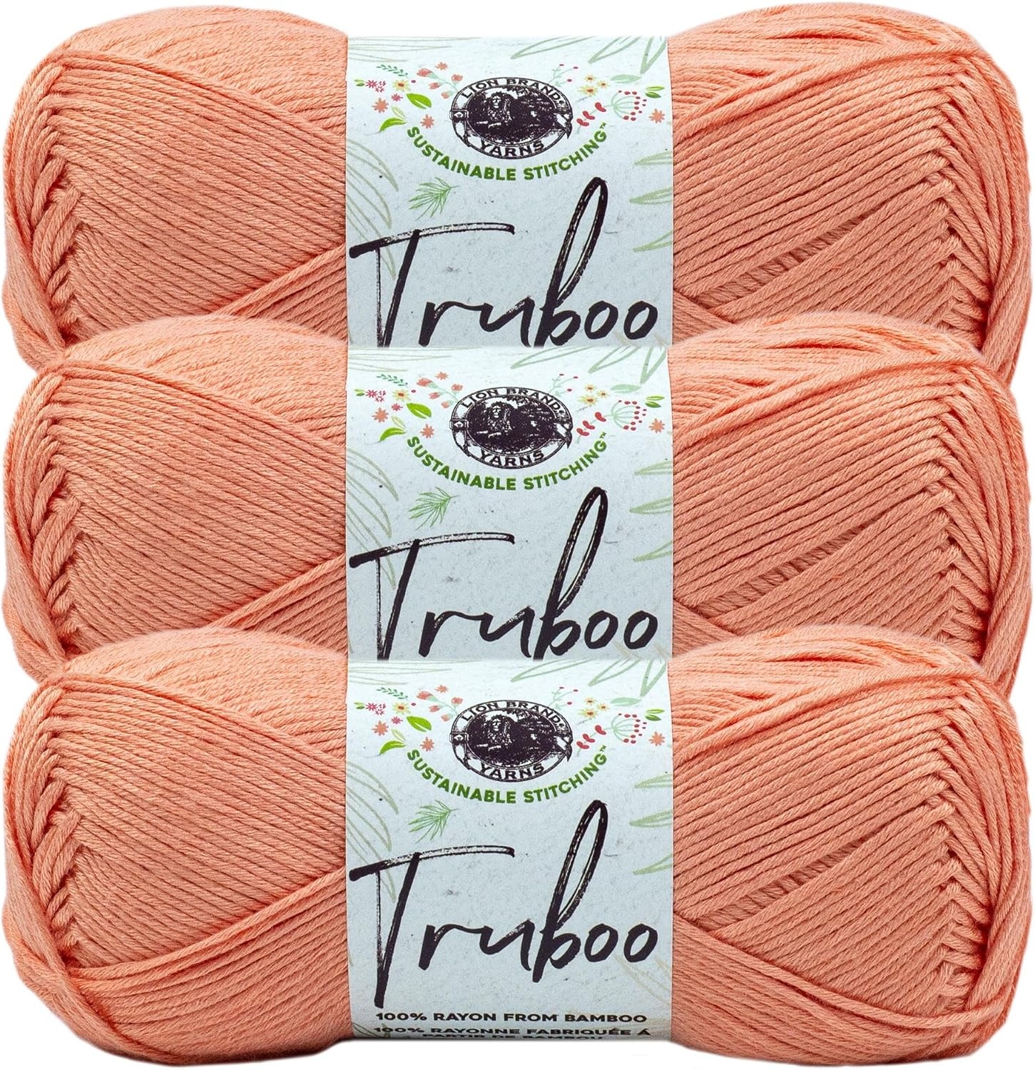 image:image3 Pack Lion Brand Yarn Truboo Yarn AquaCoral