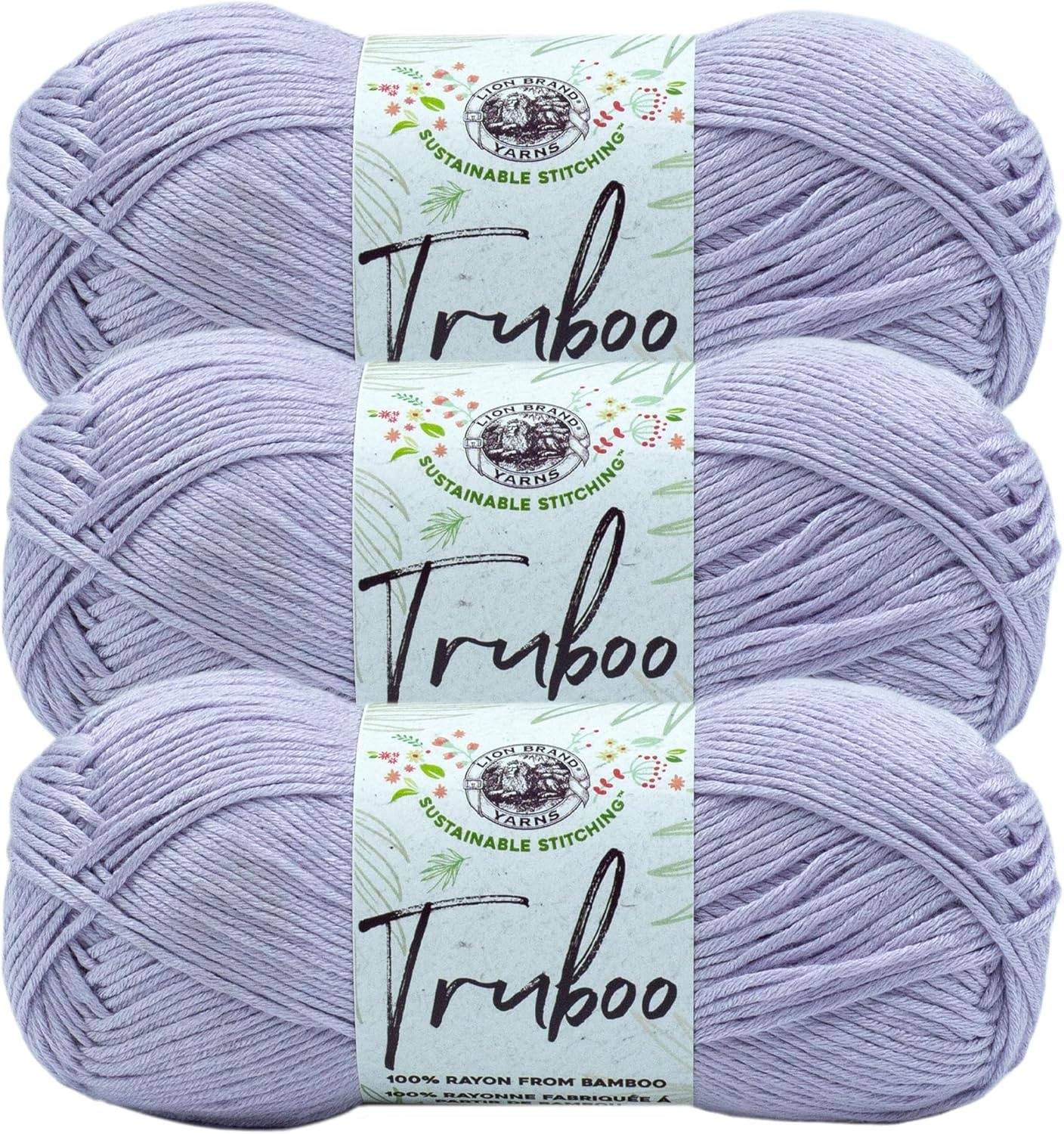 image:image3 Pack Lion Brand Yarn Truboo Yarn AquaLilac