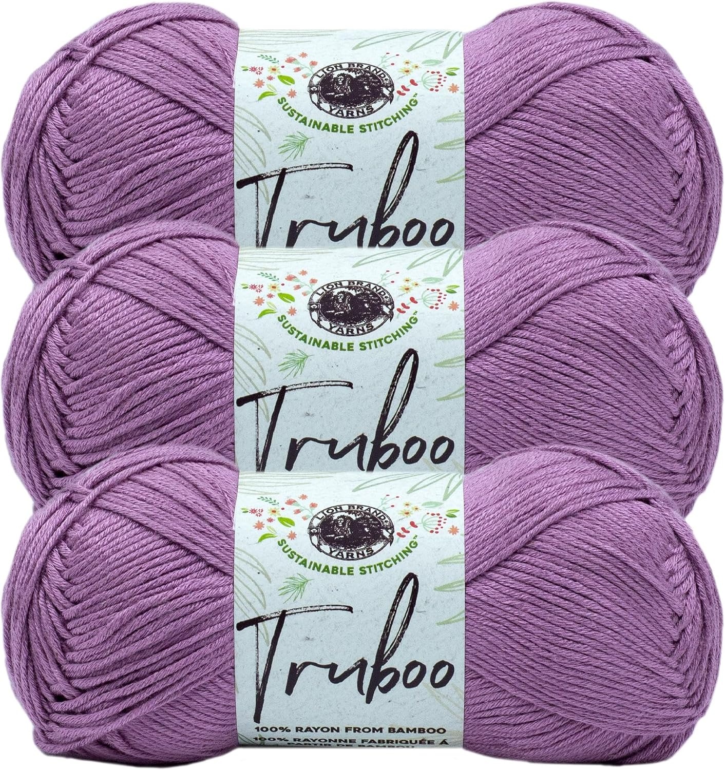 image:image3 Pack Lion Brand Yarn Truboo Yarn AquaMauve