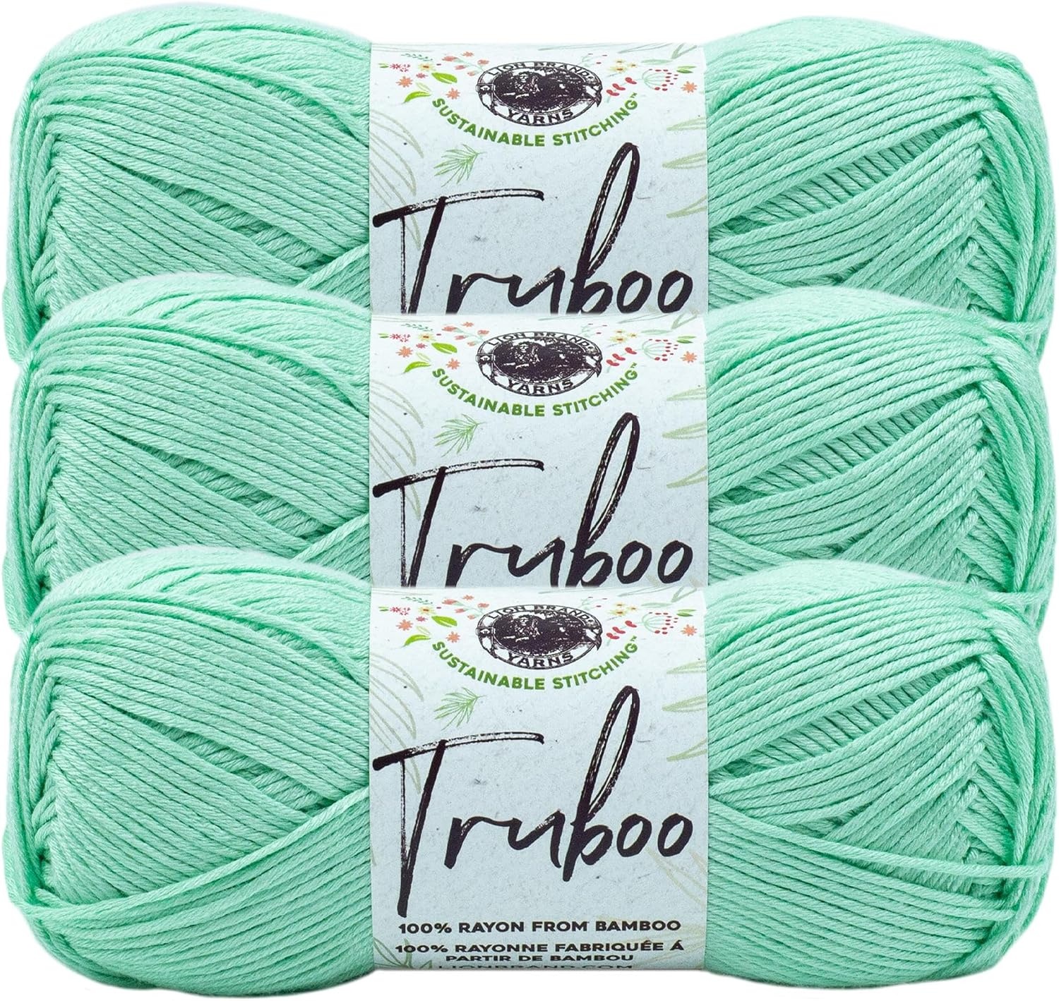image:image3 Pack Lion Brand Yarn Truboo Yarn AquaMint