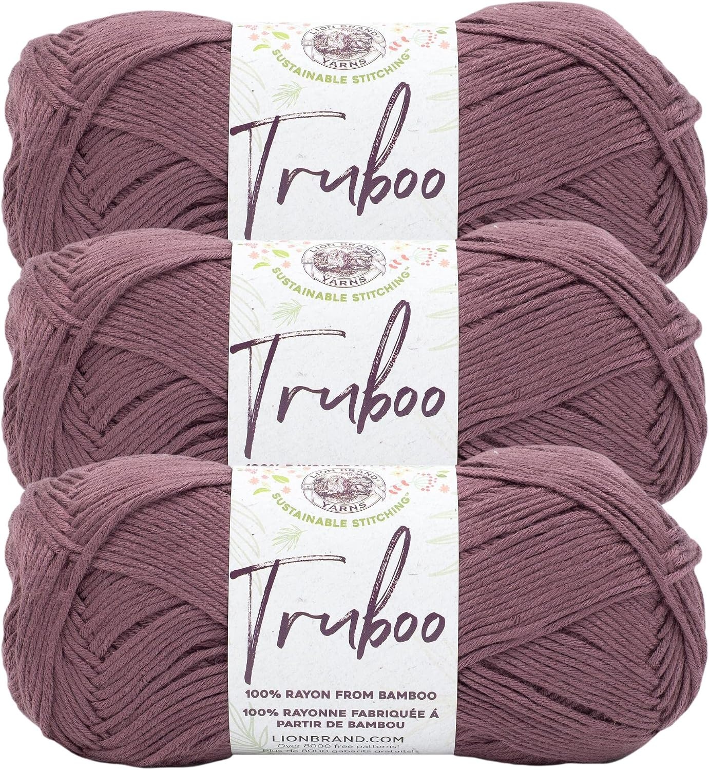 image:image3 Pack Lion Brand Yarn Truboo Yarn AquaRaisin