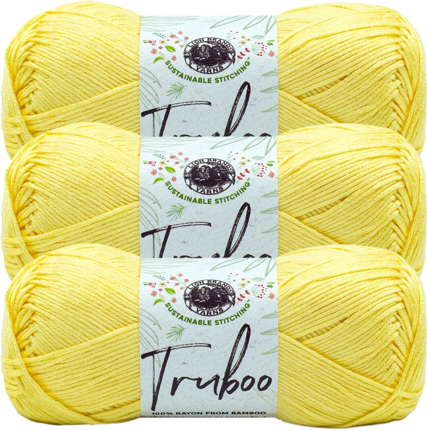 image:image3 Pack Lion Brand Yarn Truboo Yarn AquaYellow