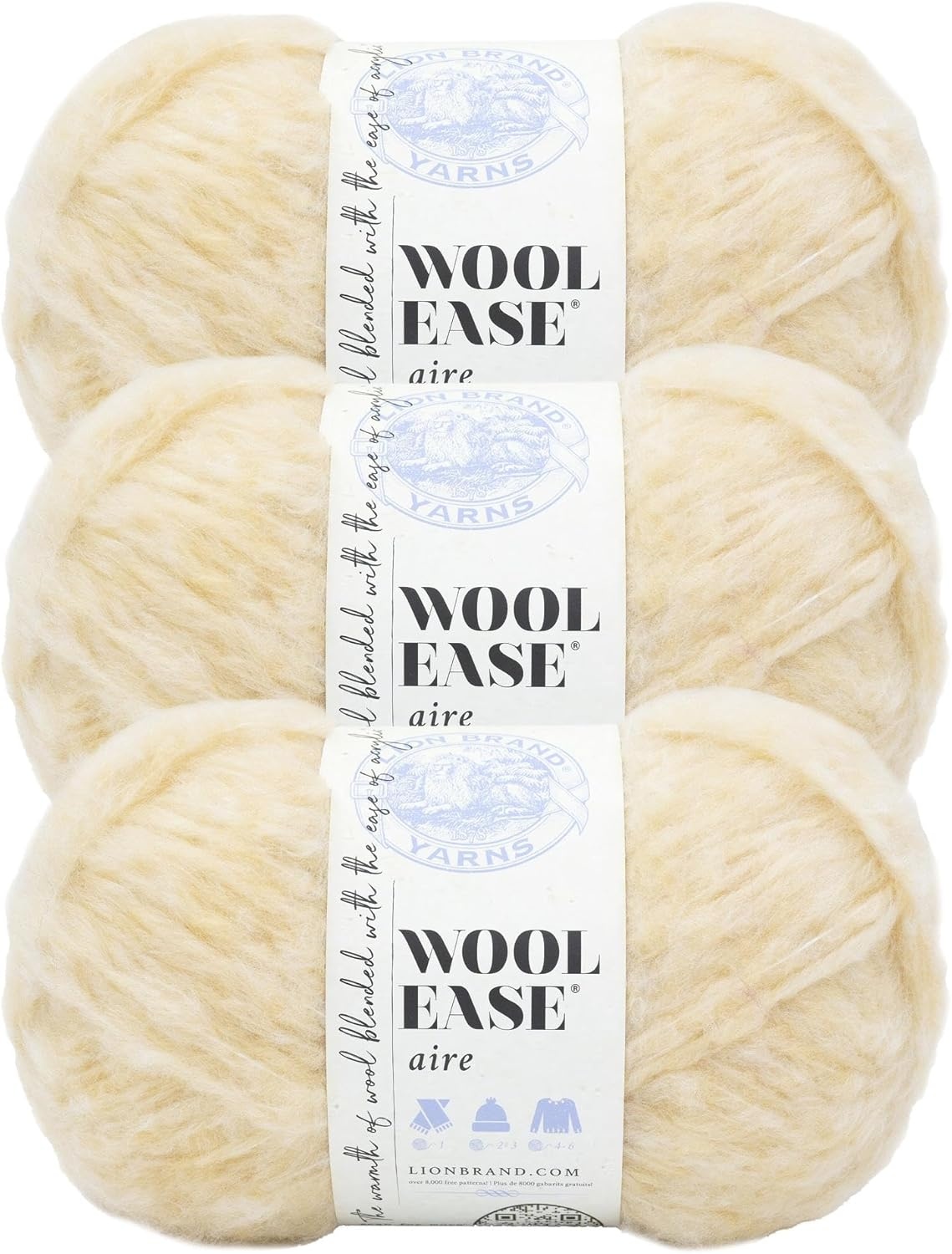 image:imageLion Brand WoolEase Aire Yarn Soft Yarn for Knitting Crochet and Crafts Buttercup 1 PackButtercup