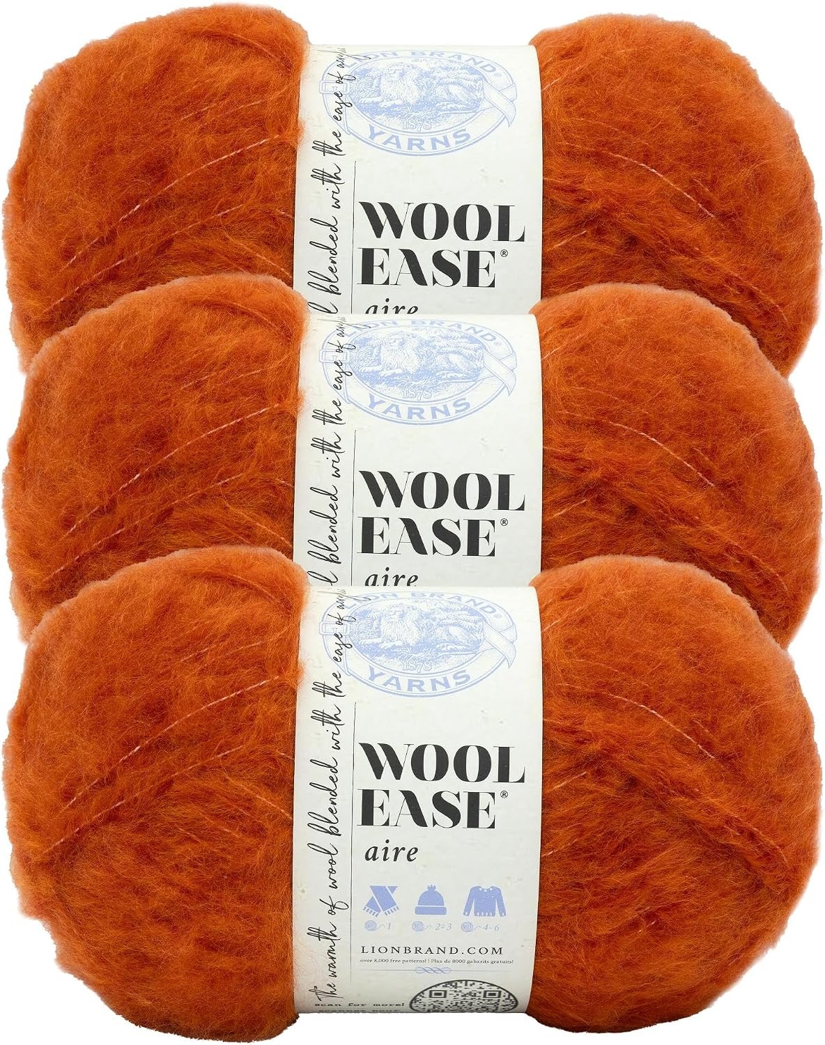 image:imageLion Brand WoolEase Aire Yarn Soft Yarn for Knitting Crochet and Crafts Buttercup 1 PackSpicy
