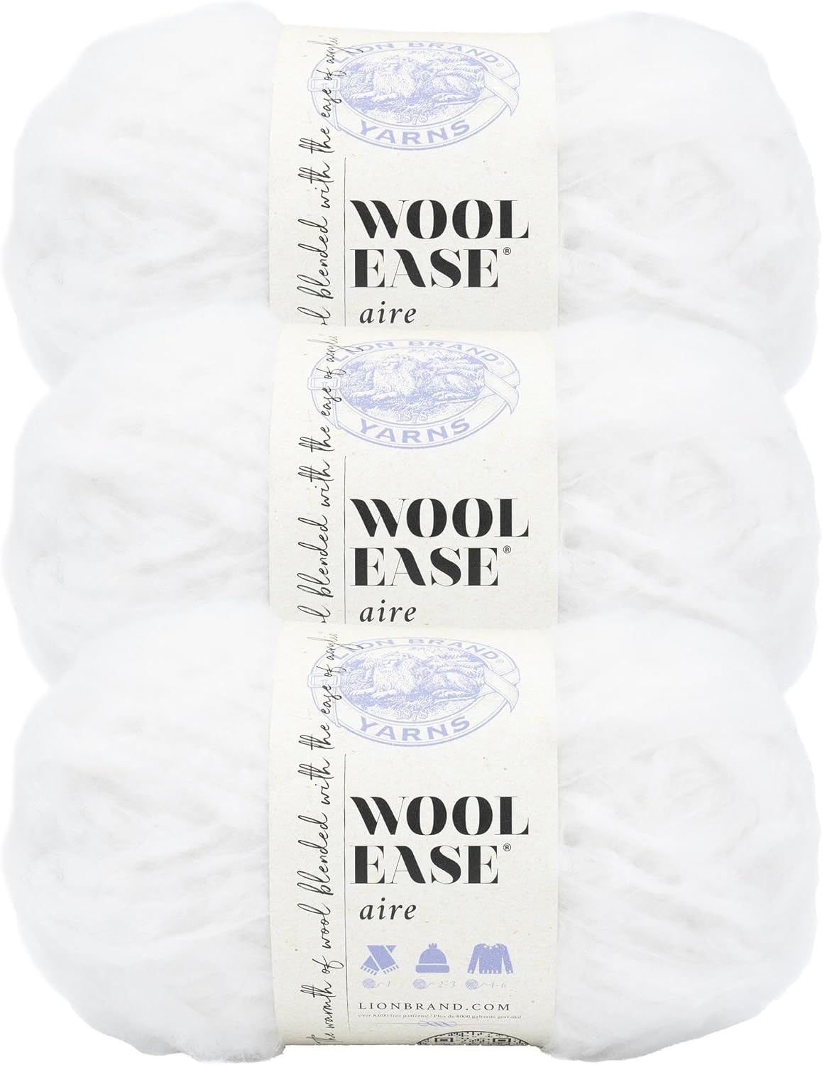 image:imageLion Brand WoolEase Aire Yarn Soft Yarn for Knitting Crochet and Crafts Marshmallow 1 PackMarshmallow