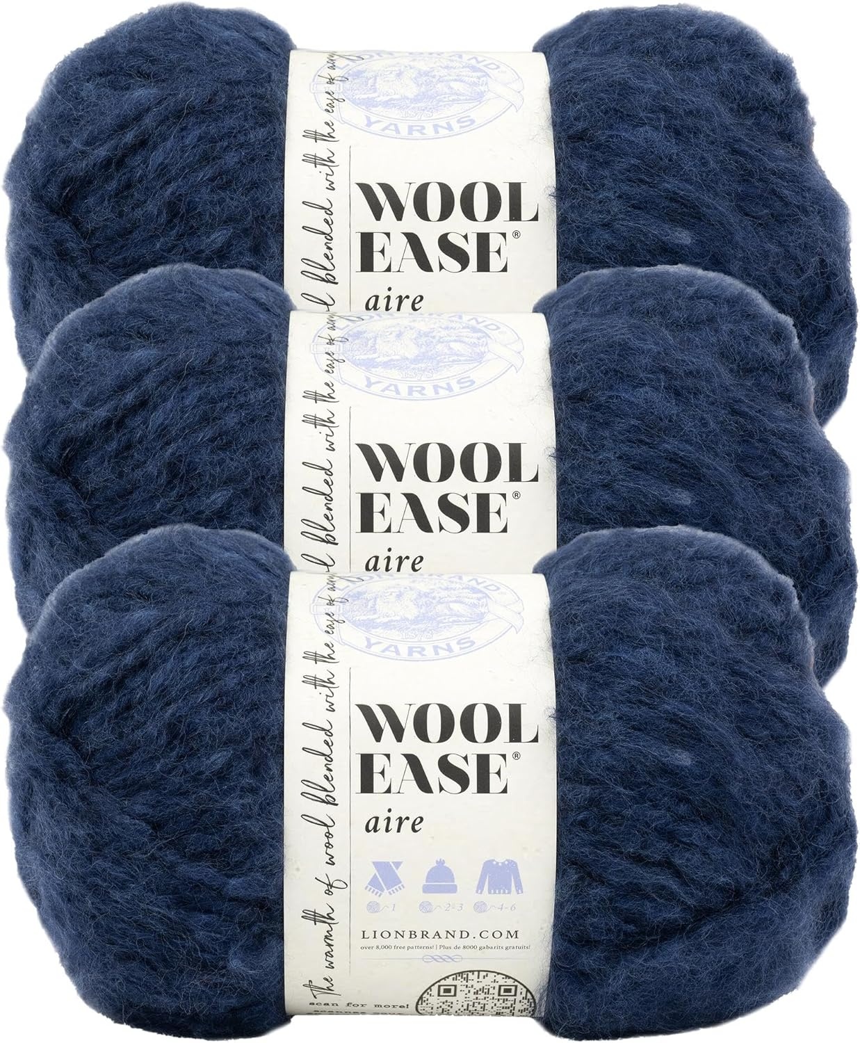 image:imageLion Brand WoolEase Aire Yarn Soft Yarn for Knitting Crochet and Crafts Marshmallow 1 PackNight Sky