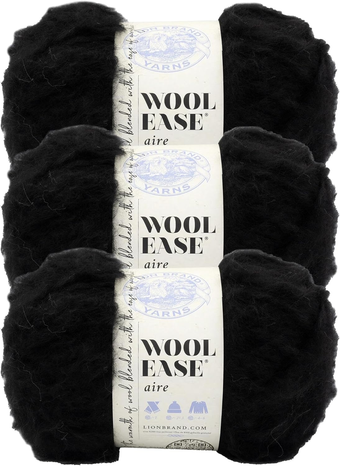 image:imageLion Brand WoolEase Aire Yarn Soft Yarn for Knitting Crochet and Crafts Marshmallow 1 PackOnyx