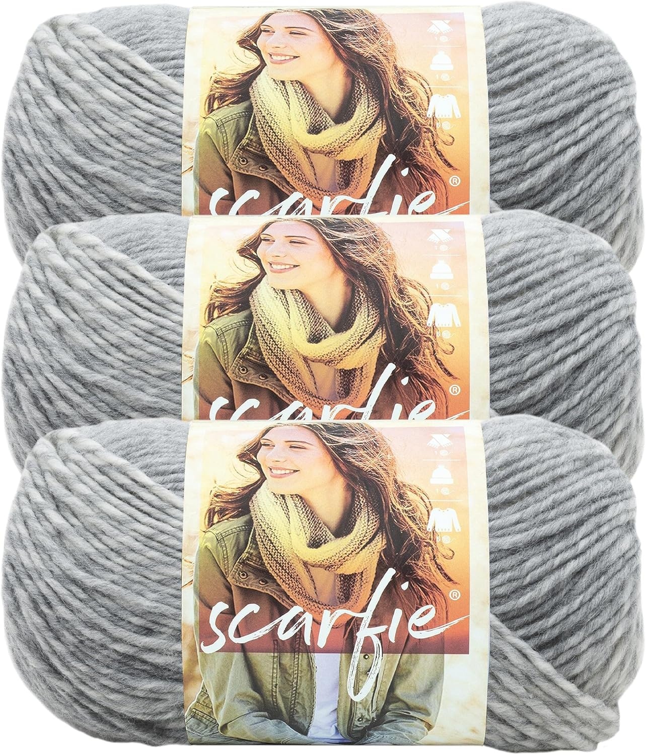 image:imageLion Brand Yarn 1 Skein Scarfie Bulky Yarn PinkSilverCreamSilver