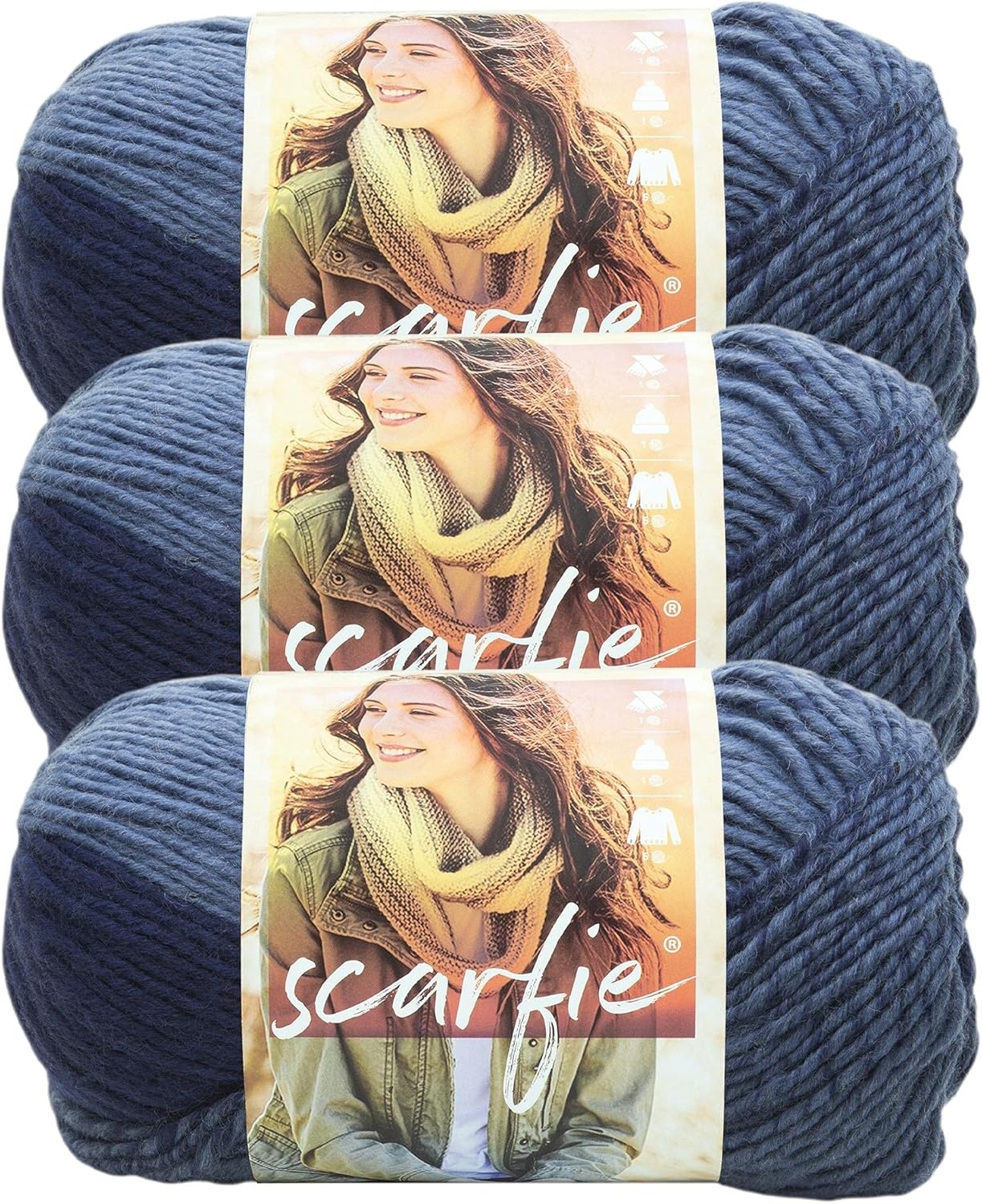 image:imageLion Brand Yarn 1 Skein Scarfie Bulky Yarn PinkSilverDenimNavy