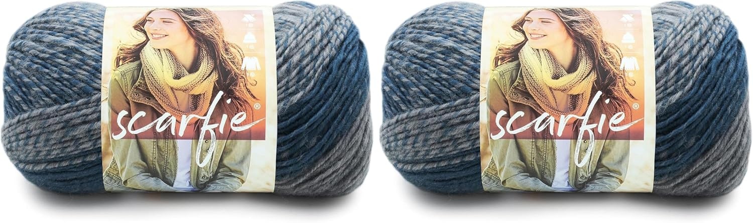 image:imageLion Brand Yarn 1 Skein Scarfie Bulky Yarn PinkSilverTealSilver