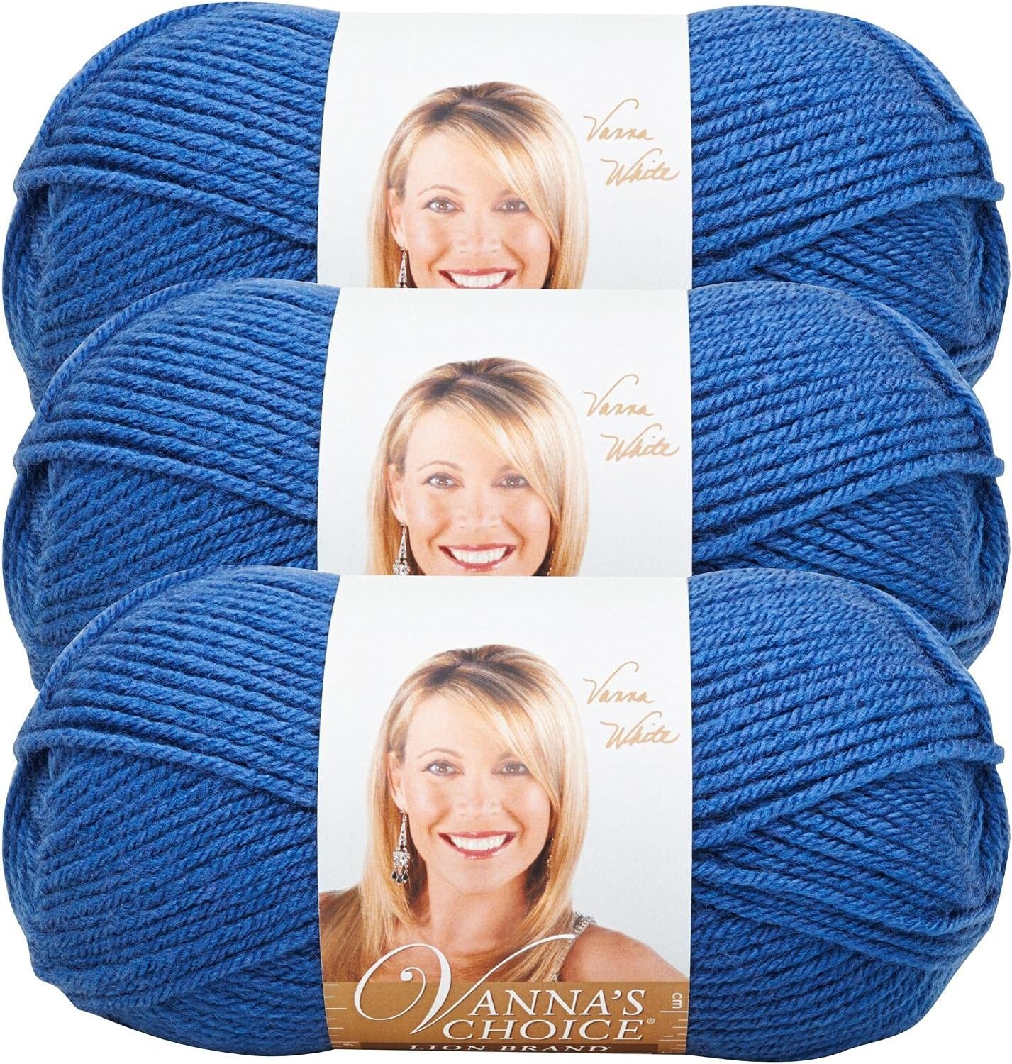 image:imageLion Brand Yarn 1 Skein Vannas Choice Yarn White 35 OuncesColonial Blue