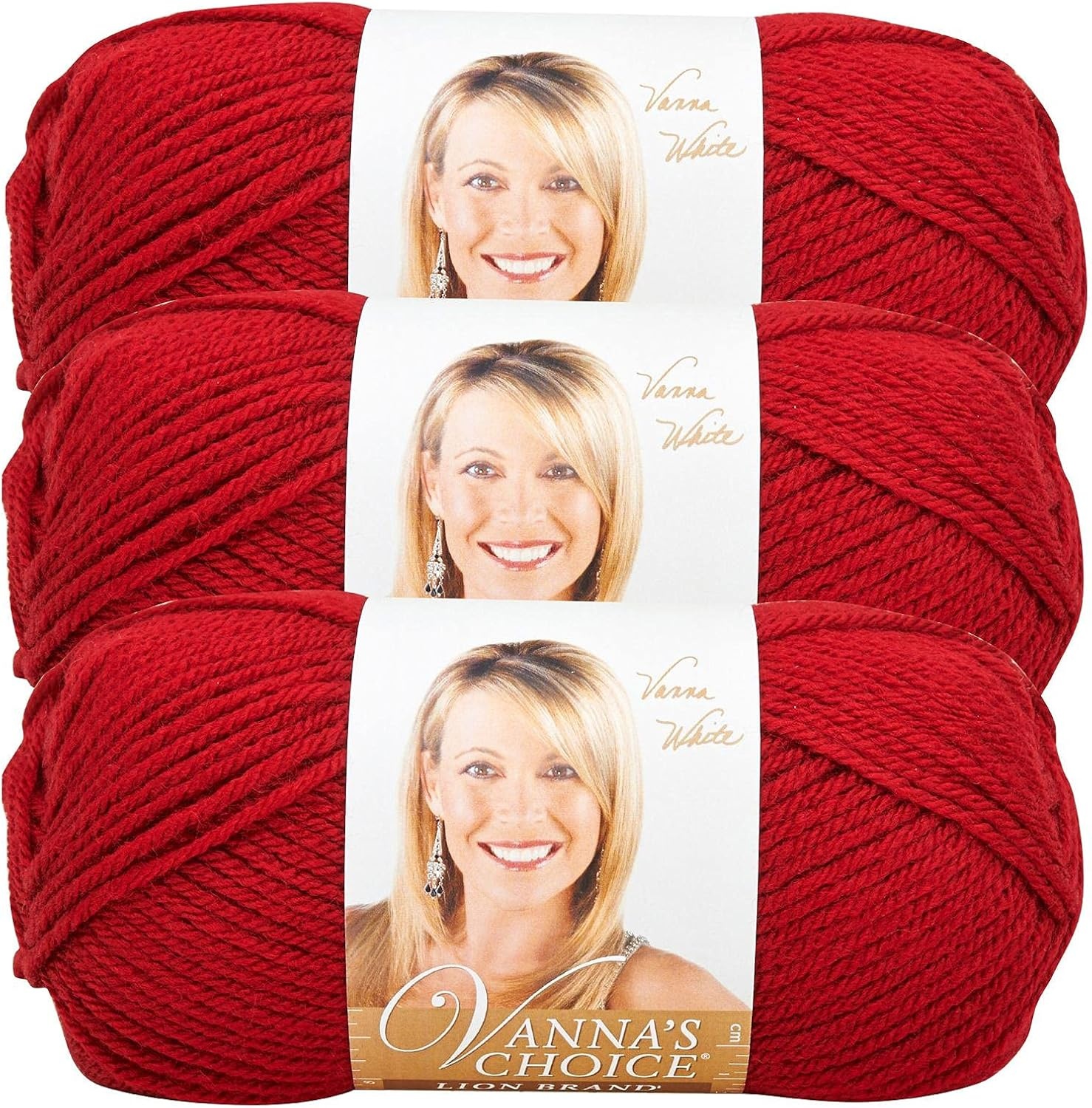 image:imageLion Brand Yarn 1 Skein Vannas Choice Yarn White 35 OuncesCranberry
