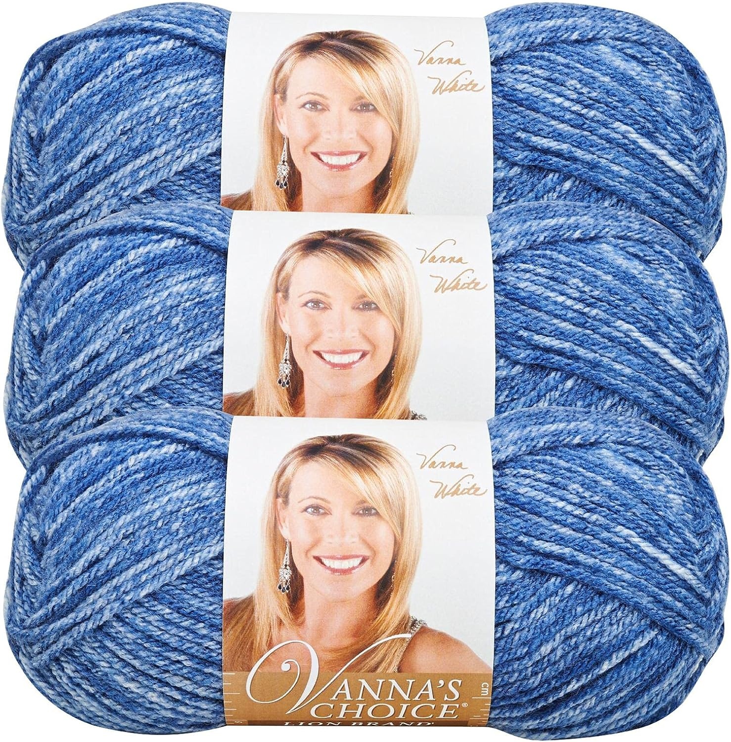 image:imageLion Brand Yarn 1 Skein Vannas Choice Yarn White 35 OuncesDenim Mist