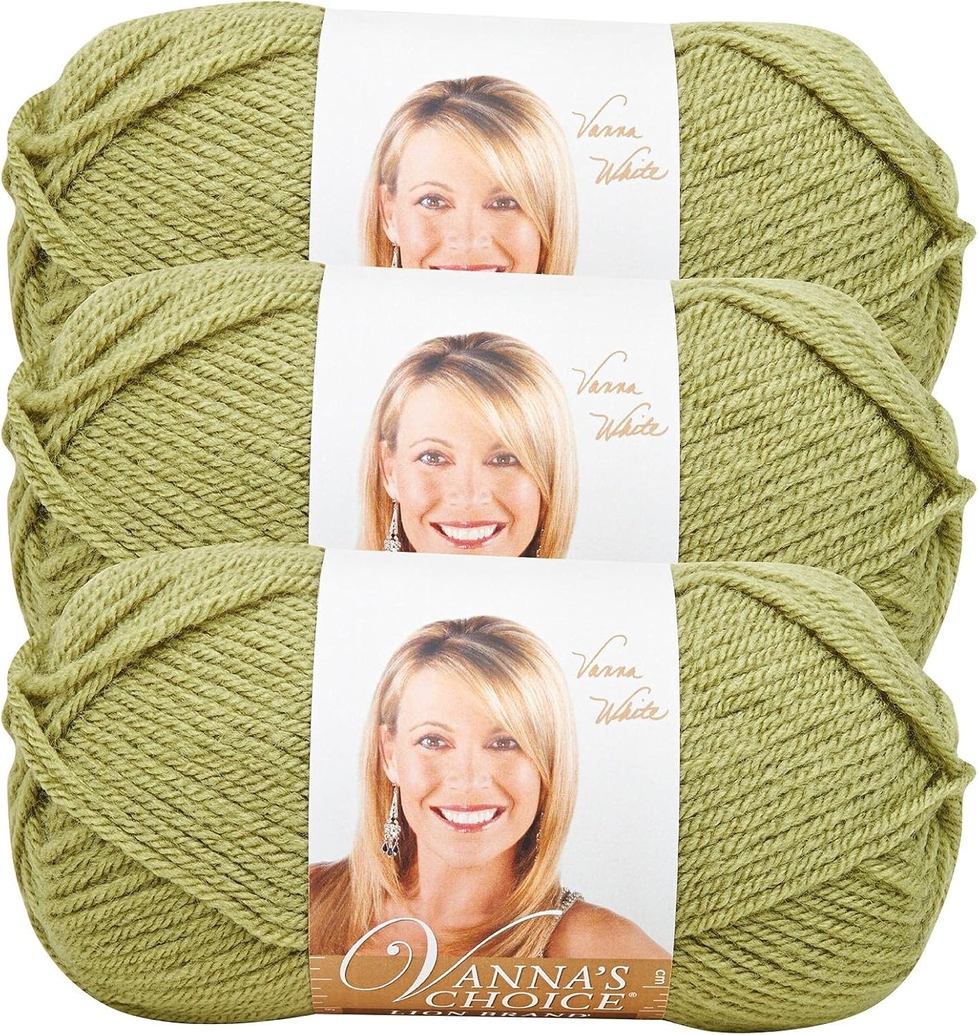 image:imageLion Brand Yarn 1 Skein Vannas Choice Yarn White 35 OuncesDusty Green
