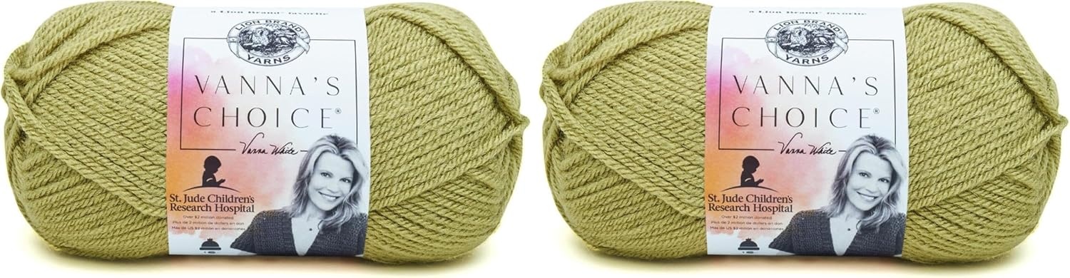image:imageLion Brand Yarn 1 Skein Vannas Choice Yarn White 35 OuncesDusty Green