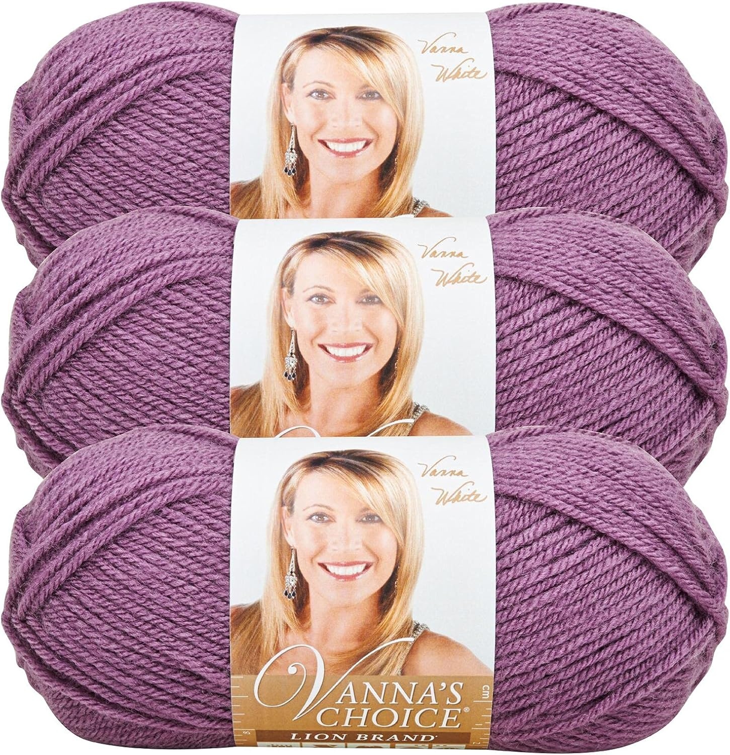 image:imageLion Brand Yarn 1 Skein Vannas Choice Yarn White 35 OuncesDusty Purple