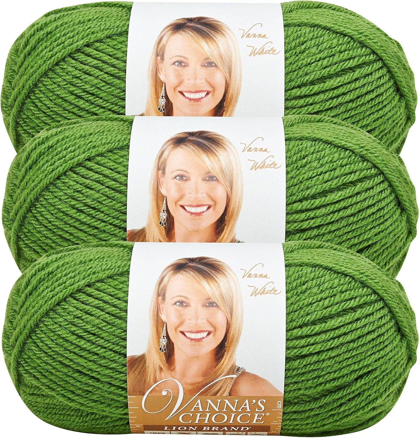 image:imageLion Brand Yarn 1 Skein Vannas Choice Yarn White 35 OuncesKelly Green