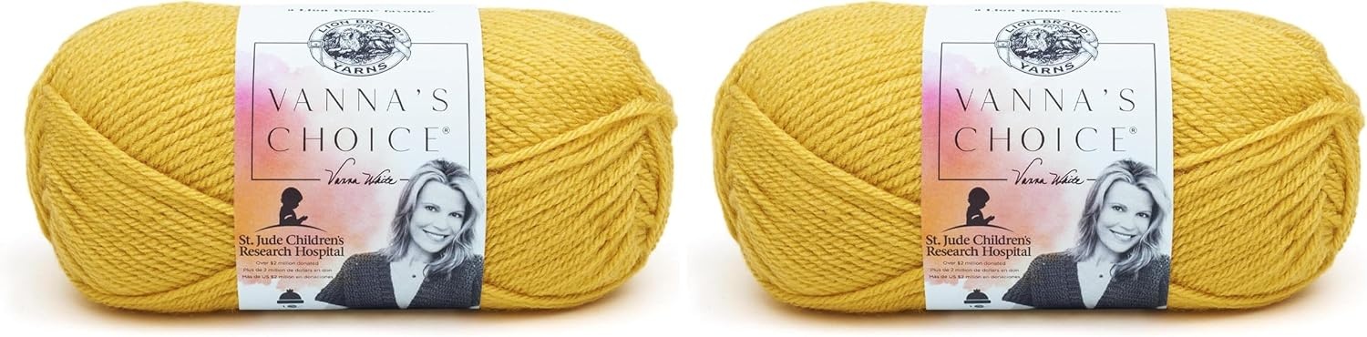 image:imageLion Brand Yarn 1 Skein Vannas Choice Yarn White 35 OuncesMustard