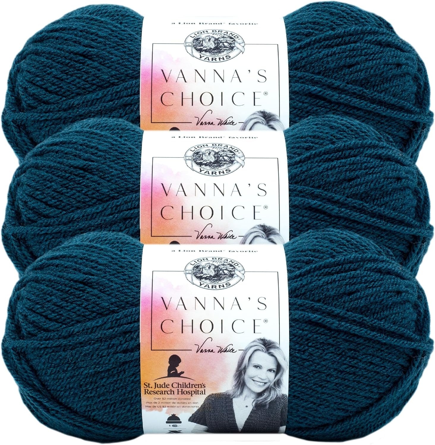 image:imageLion Brand Yarn 1 Skein Vannas Choice Yarn White 35 OuncesOrion Blue