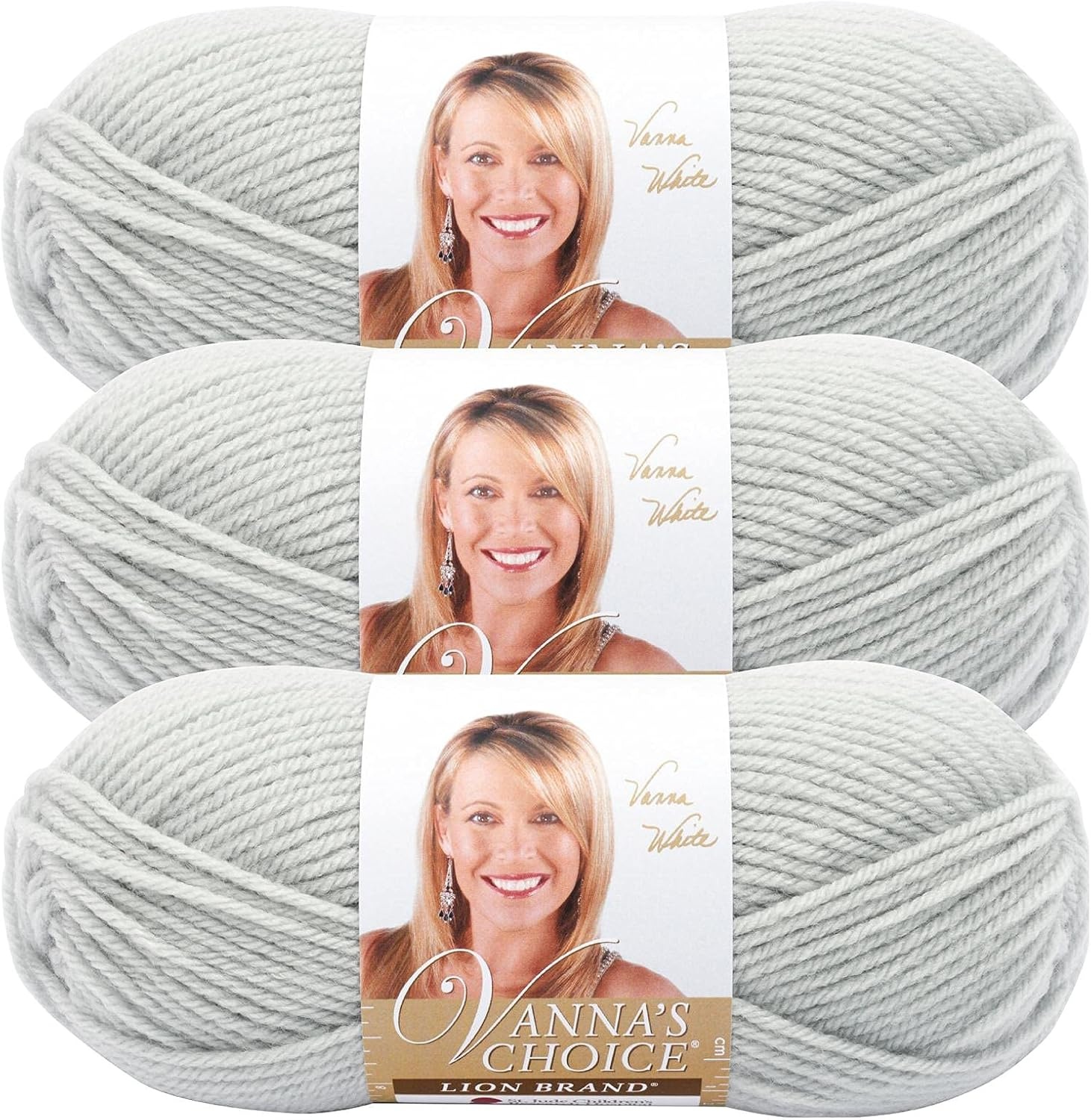 image:imageLion Brand Yarn 1 Skein Vannas Choice Yarn White 35 OuncesPale Grey