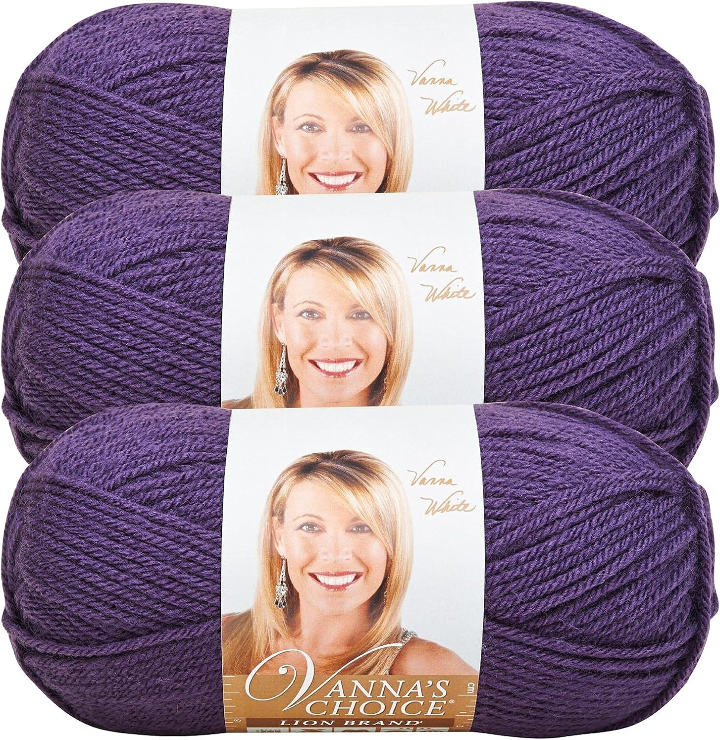 image:imageLion Brand Yarn 1 Skein Vannas Choice Yarn White 35 OuncesPurple