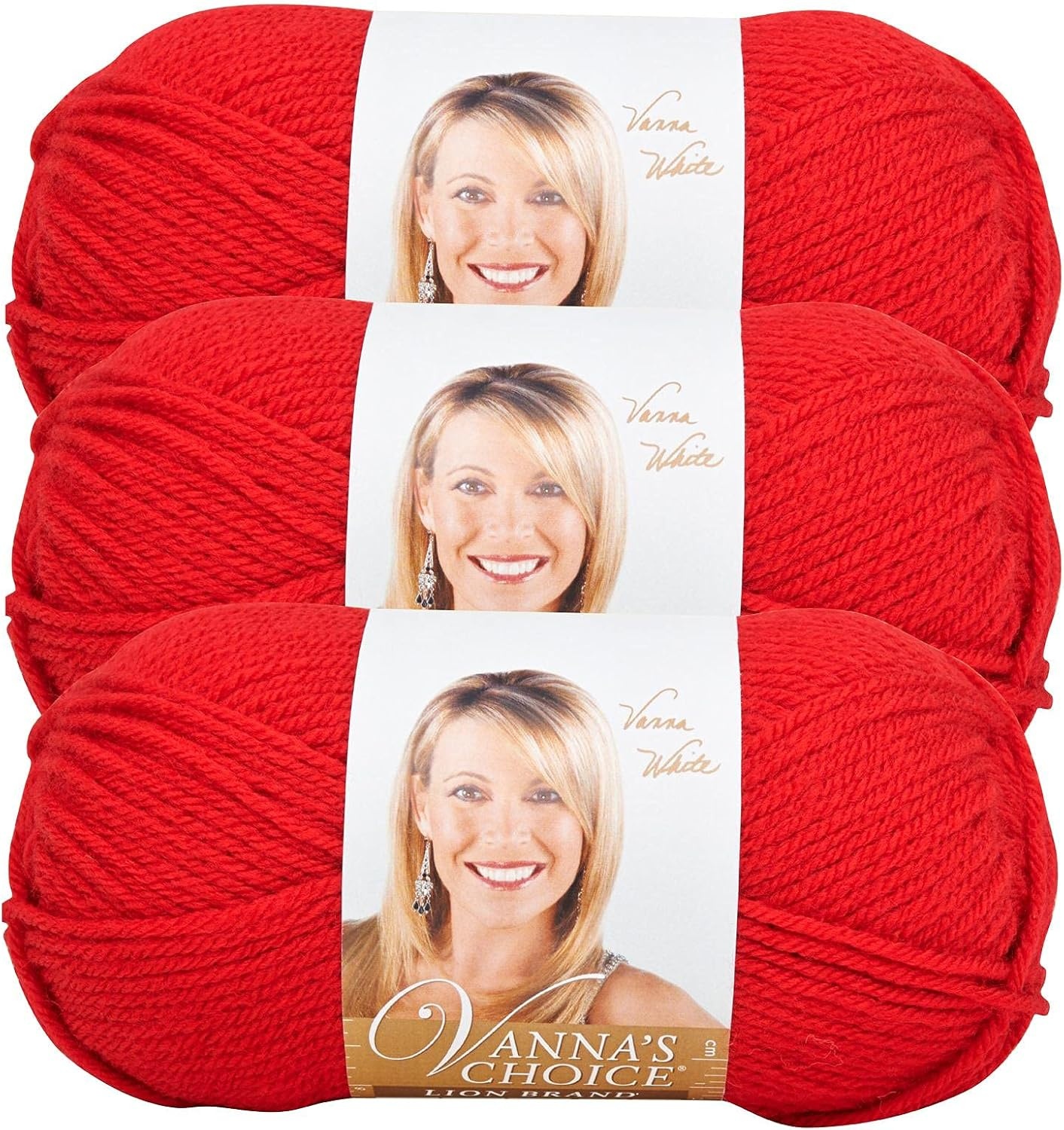 image:imageLion Brand Yarn 1 Skein Vannas Choice Yarn White 35 OuncesScarlet