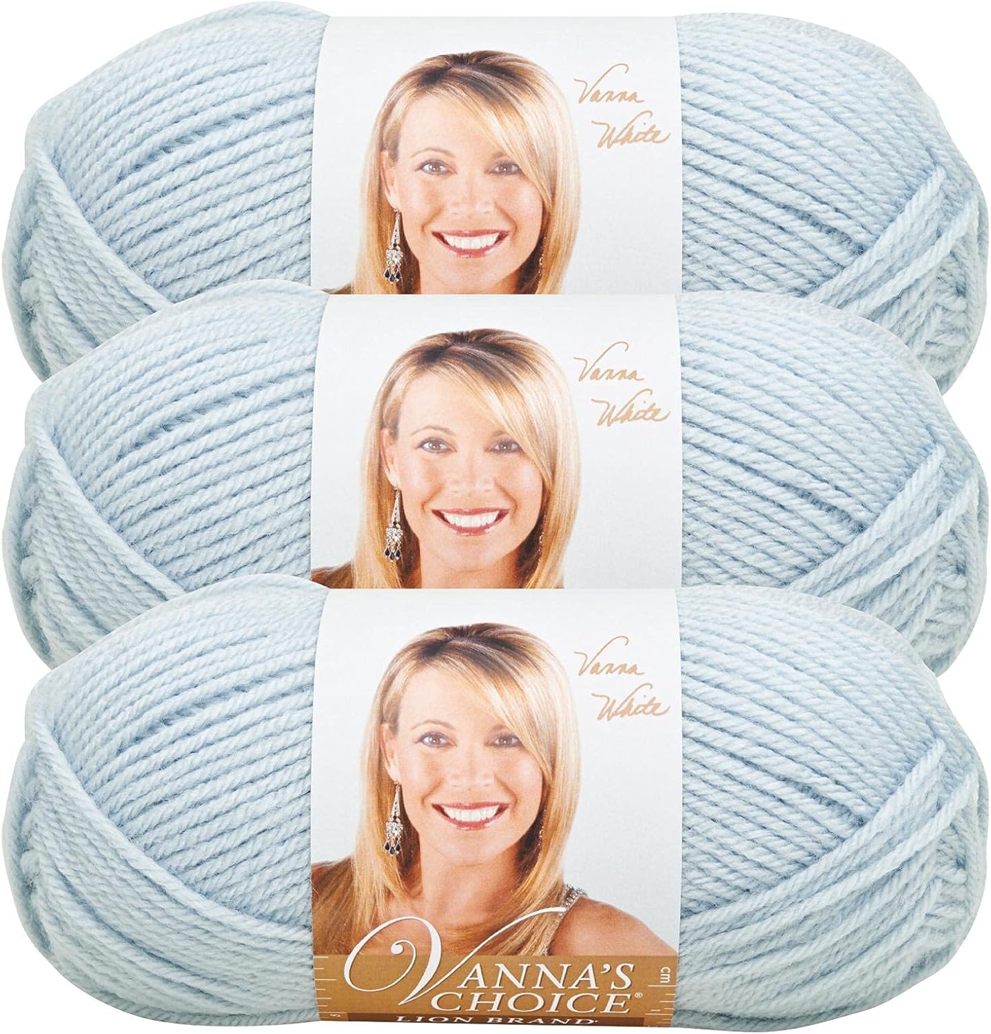 image:imageLion Brand Yarn 1 Skein Vannas Choice Yarn White 35 OuncesSilver Blue