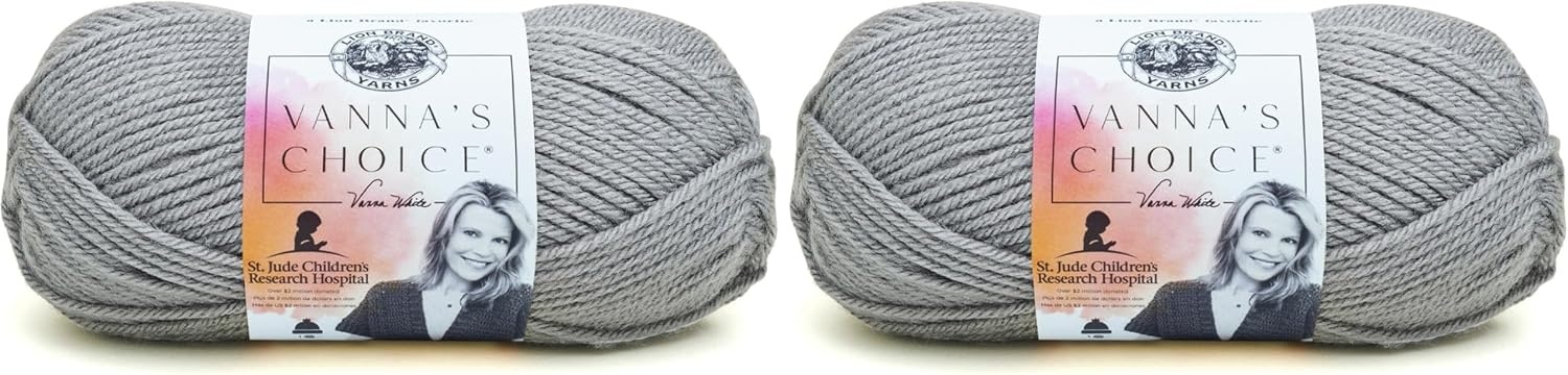image:imageLion Brand Yarn 1 Skein Vannas Choice Yarn White 35 OuncesSilver Grey
