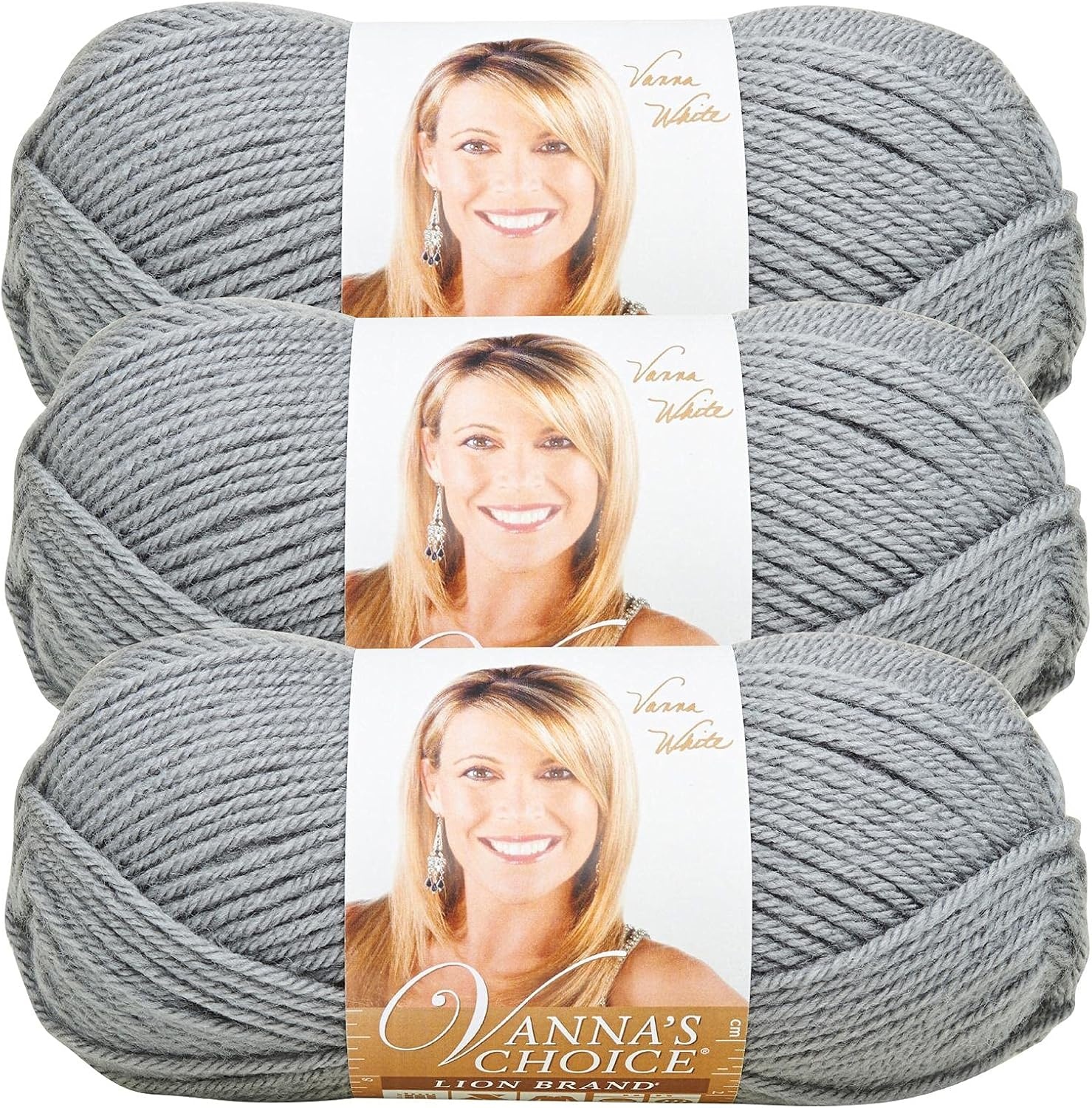 image:imageLion Brand Yarn 1 Skein Vannas Choice Yarn White 35 OuncesSilver Grey