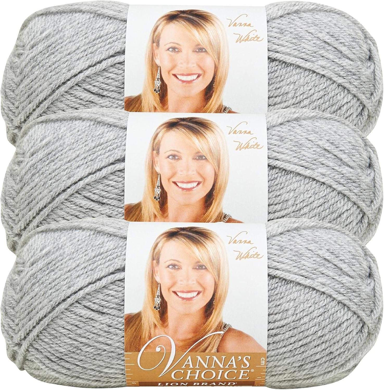 image:imageLion Brand Yarn 1 Skein Vannas Choice Yarn White 35 OuncesSilver Heather