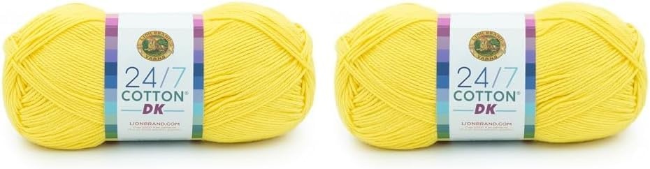 image:imageLion Brand Yarn 247 Cotton DK Crochet Yarn Iron Grey Metal Gray 3 Pack Cotton Yarn for Knitting Crochet Crafts Light Weight Fiber for Bags Blankets Soft Shawls Summer Hats Baby ClothesLemon Drop