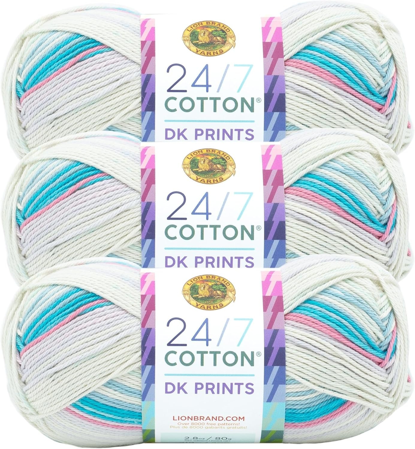 image:imageLion Brand Yarn 247 Cotton DK Prints Lightweight Yarn for Crochet Knitting Crafts Flamingo Cream with Multicolor Stripes 1 Pack Natural Fiber for Soft Shawls Light Blankets Summer Projects Cotton Yarn for Knitting Crochet Crafts Light Weight Fiber for Bags Blankets Soft Shawls Summer Hats Baby ClothesMagical