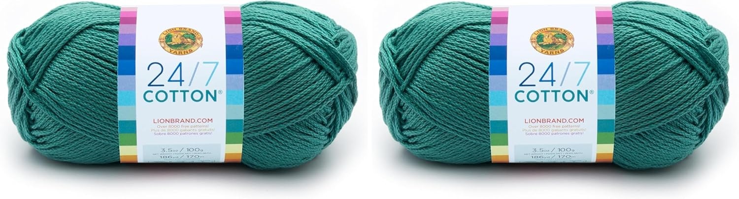 image:imageLion Brand Yarn 247 Cotton Yarn Tangerine Orange 1 Pack Light Worsted 100 Mercerized Cotton Yarn for Crochet Knitting Craft 185 Yards of Natural Fiber for Tees Bags DishclothsJade