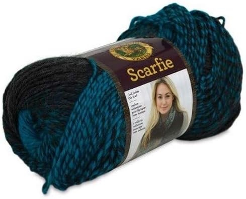 image:imageLion Brand Yarn 826208 Scarfie Yarn OxfordClaretCharcoalAqua