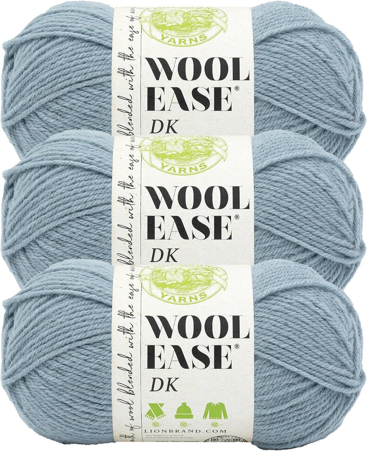 image:imageLion Brand Yarn Acrylic Wool Blend WoolEase DK Yarn for Knitting Crocheting and Crafts Cream 1 PackBluegrass
