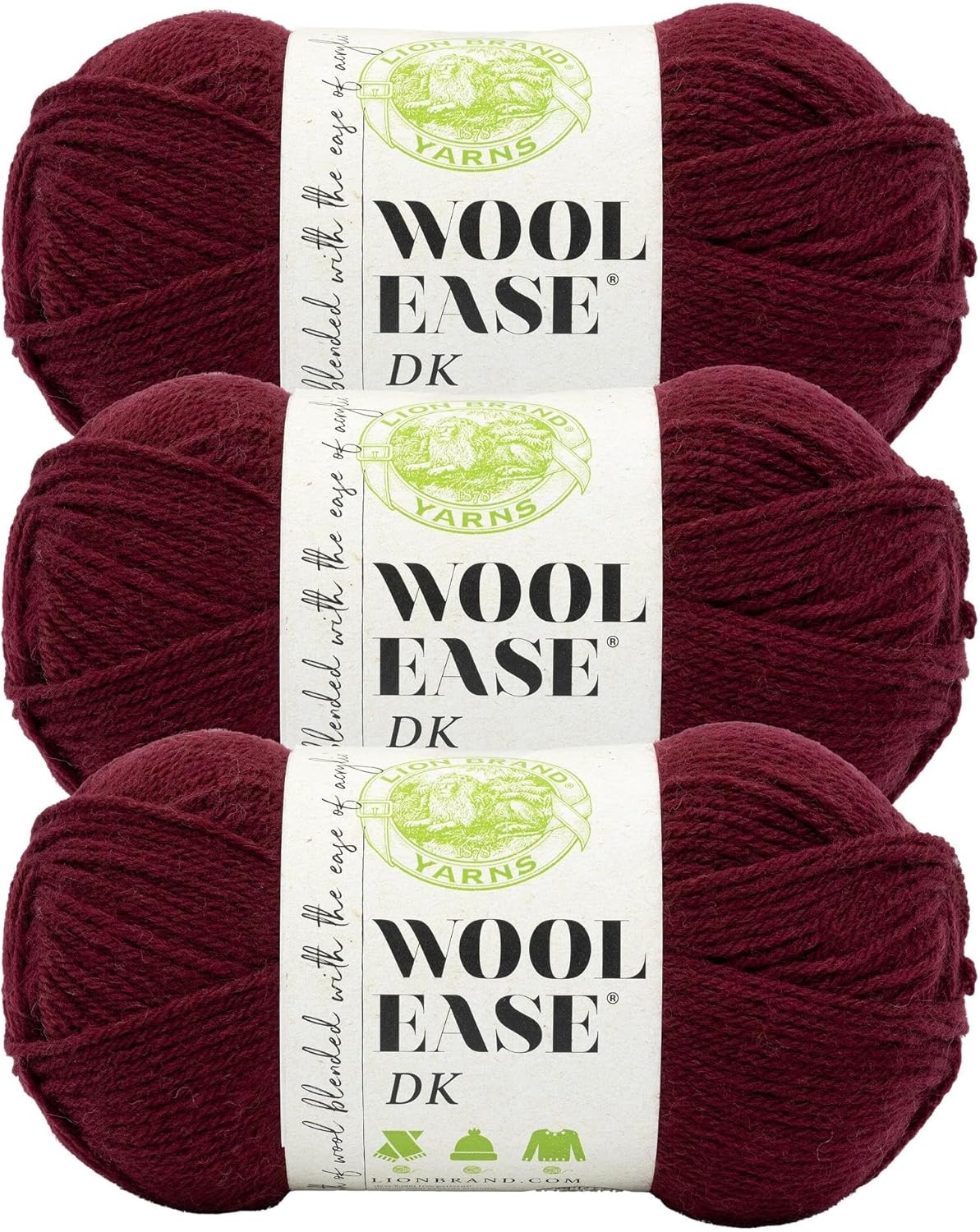 image:imageLion Brand Yarn Acrylic Wool Blend WoolEase DK Yarn for Knitting Crocheting and Crafts Cream 1 PackRedwood