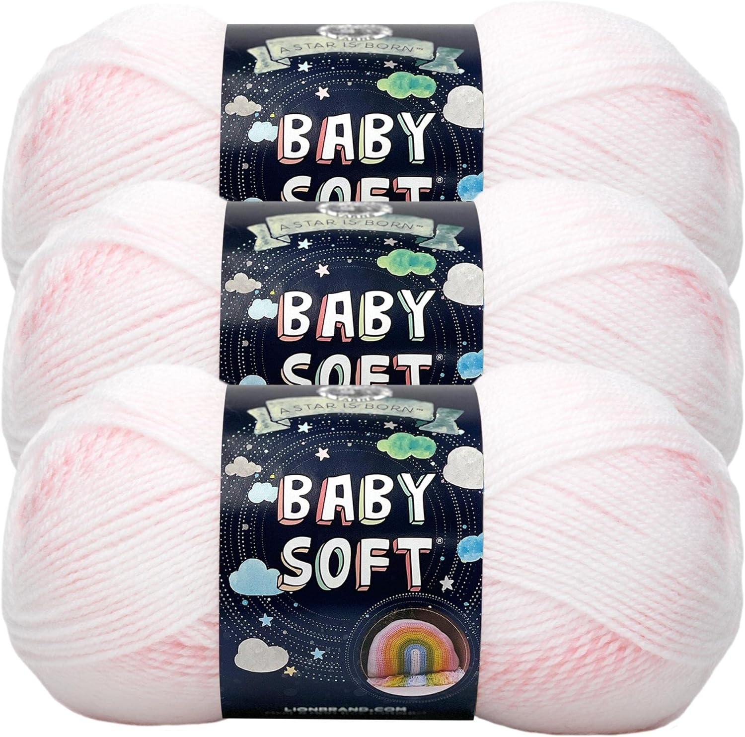 image:imageLion Brand Yarn Baby Soft Crochet Yarn Little Boy Blue Pastel 1 Pack Light DK Acyrlic Nylon Blend Fiber for Soft Baby Blankets Knit Garments Crochet Hats Machine Washable YarnParfait Print