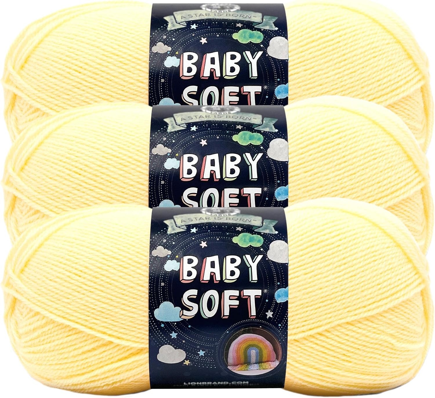 image:imageLion Brand Yarn Baby Soft Crochet Yarn Petal Pastel Pink 1 Pack Light DK Acyrlic Nylon Blend Fiber for Soft Baby Blankets Knit Garments Crochet Hats Machine Washable YarnLemonade