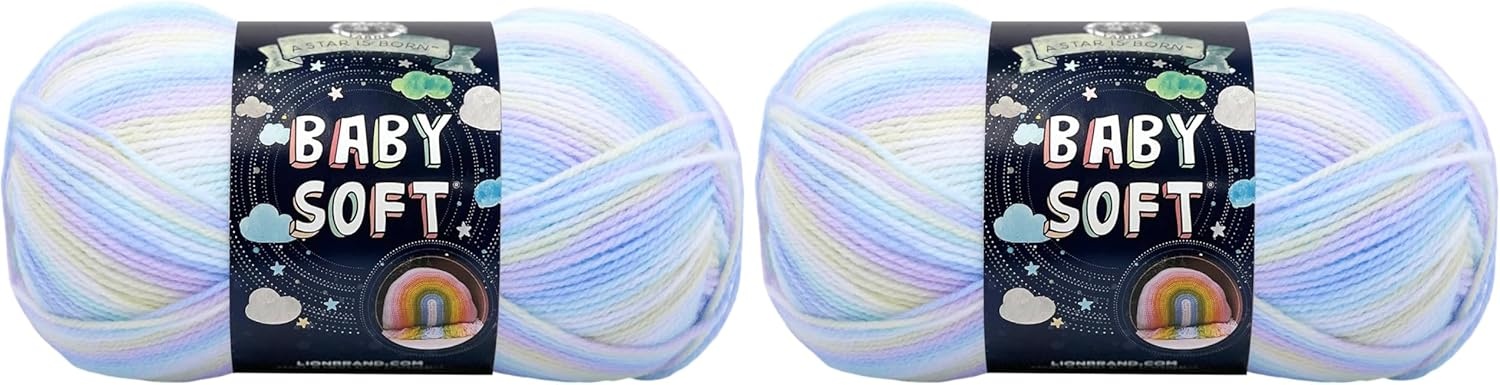 image:imageLion Brand Yarn Baby Soft Crochet Yarn Petal Pastel Pink 1 Pack Light DK Acyrlic Nylon Blend Fiber for Soft Baby Blankets Knit Garments Crochet Hats Machine Washable YarnPastel Print