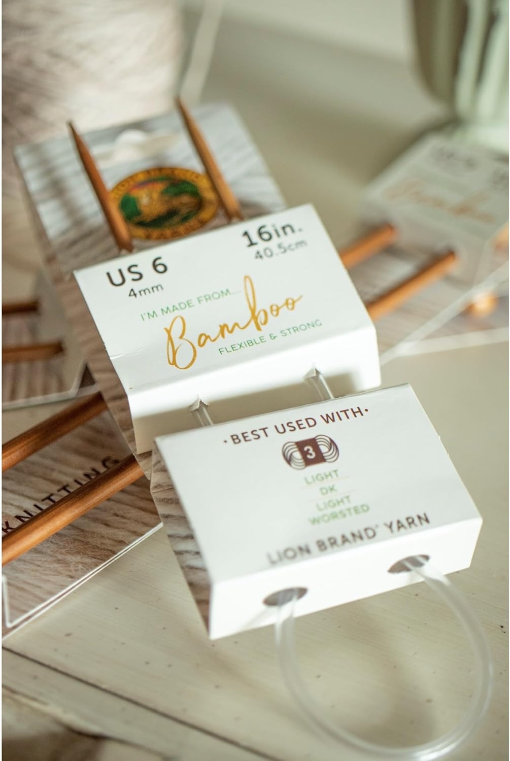image:imageLion Brand Yarn Bamboo Knitting Needles 16 inch Circular Needles for LightDK and Medium Yarns Size 6 4mm