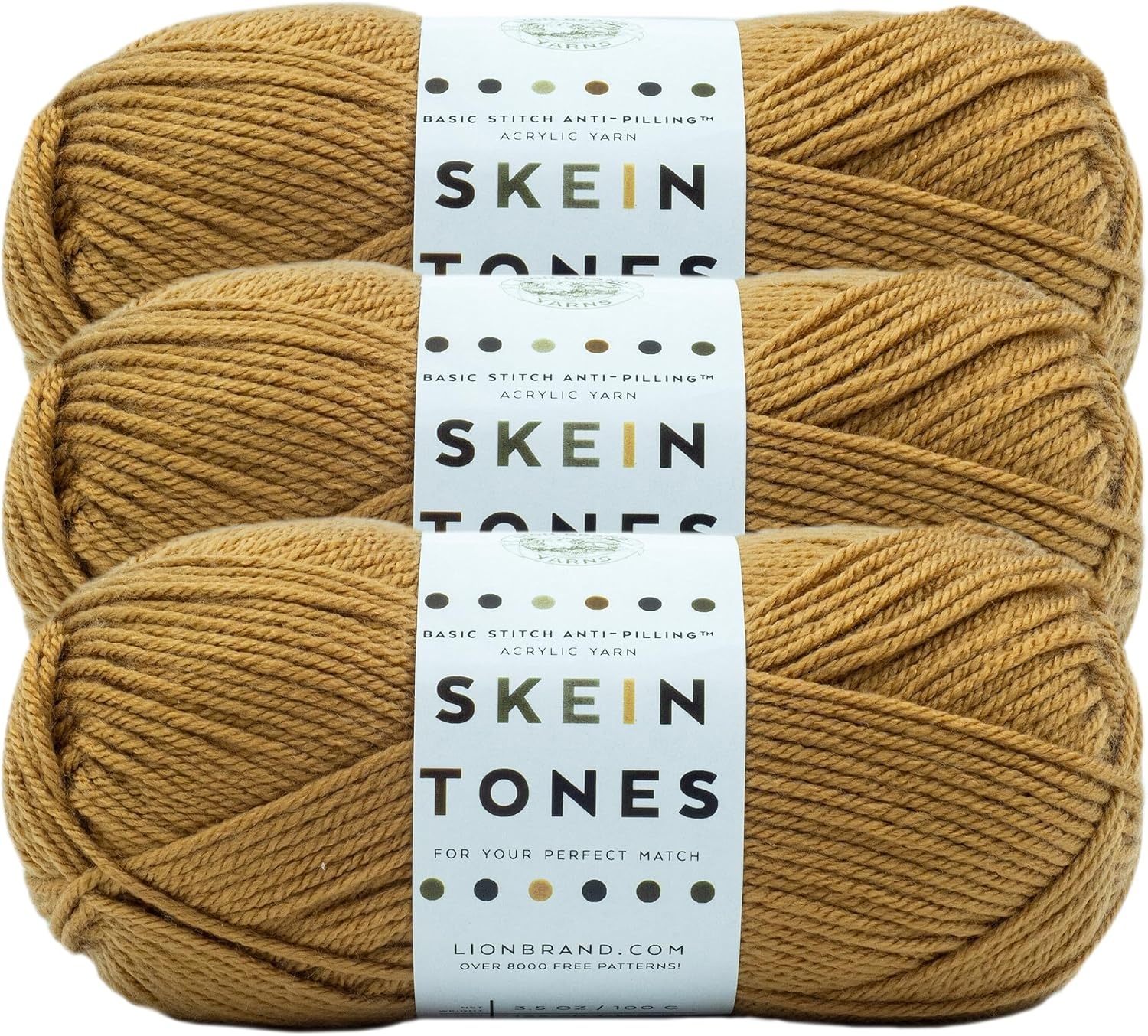 image:imageLion Brand Yarn Basic Stitch AntiPilling Knitting Yarn Yarn for Crocheting 1Pack Critter CrazeCedarwood