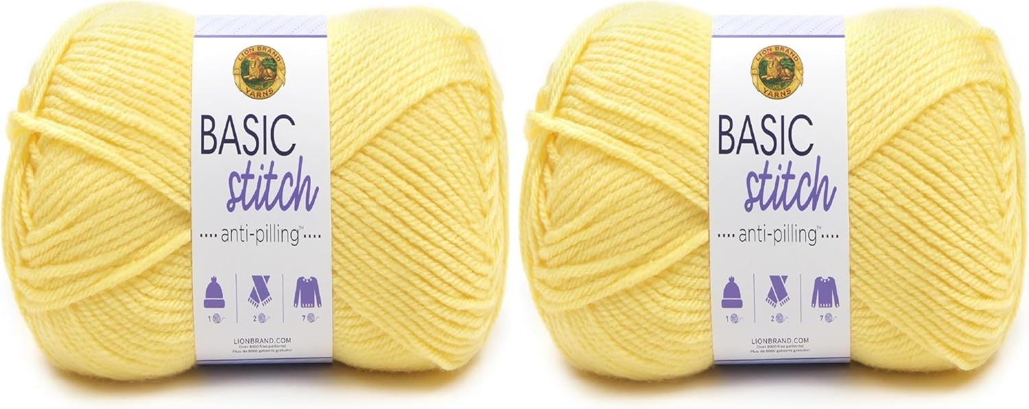 image:imageLion Brand Yarn Basic Stitch AntiPilling Knitting Yarn Yarn for Crocheting 1Pack Critter CrazeLemonade